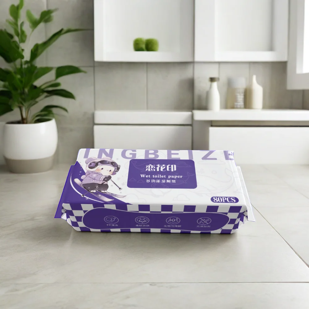 Water-Soluble and Degradable Wet Baby Toilet Paper Flushable Wet Wipes for Cleaning Use