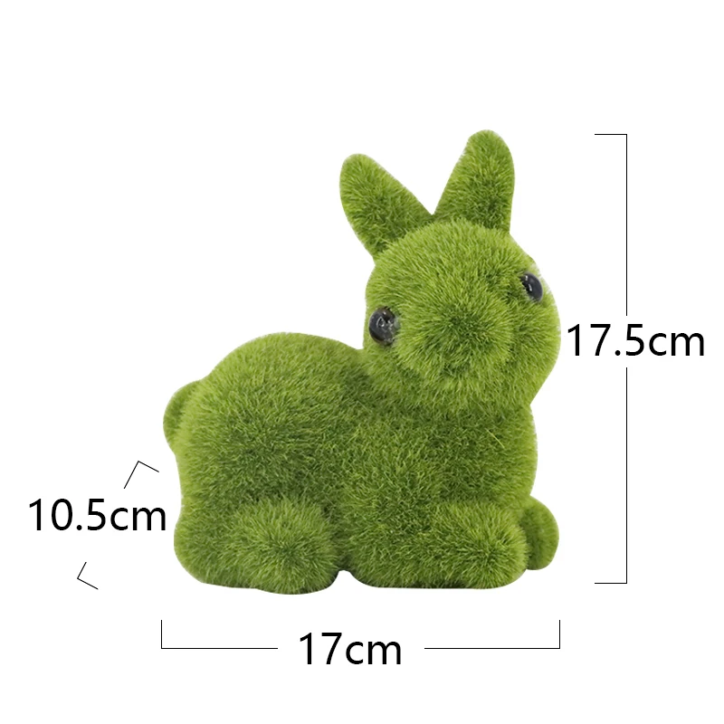 Handmade Resin Easter Faceless Doll Easter Plush Dwarf Moss Rocks Flocking Rabbit Handiwork Plush Dwarf Home Desk Ornaments