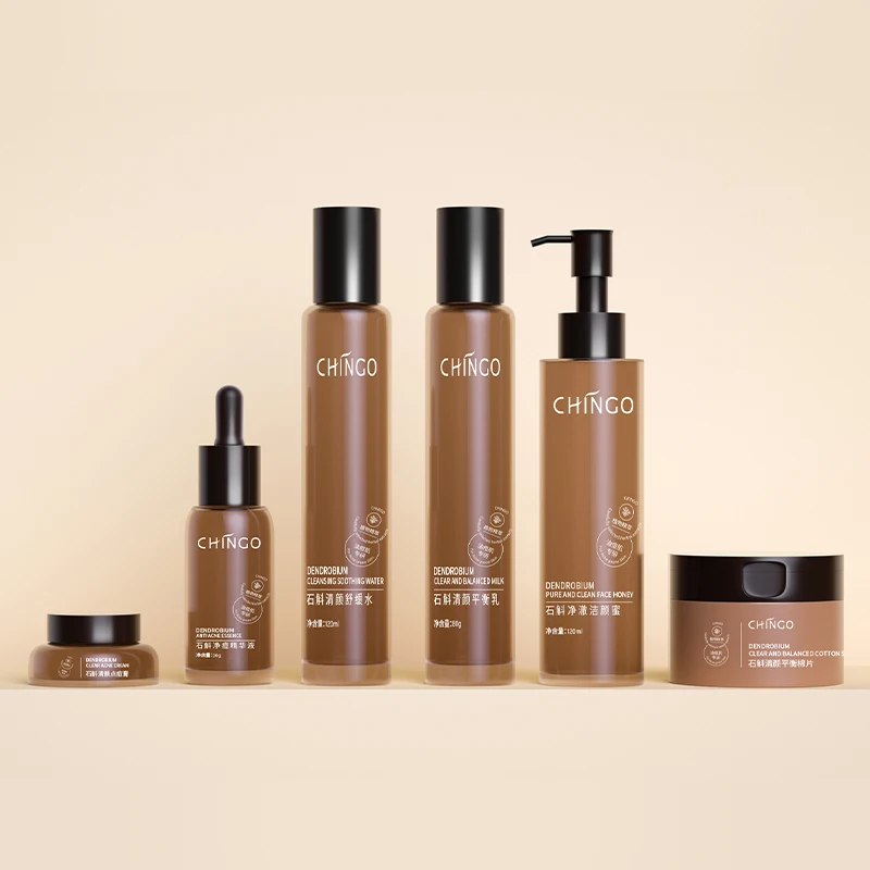 Private Label Natural vegan Acne Treatment Organic 6PCS Skincare Kit antiphlogosis antiallergic Aging Anti Acne Skin Care Set