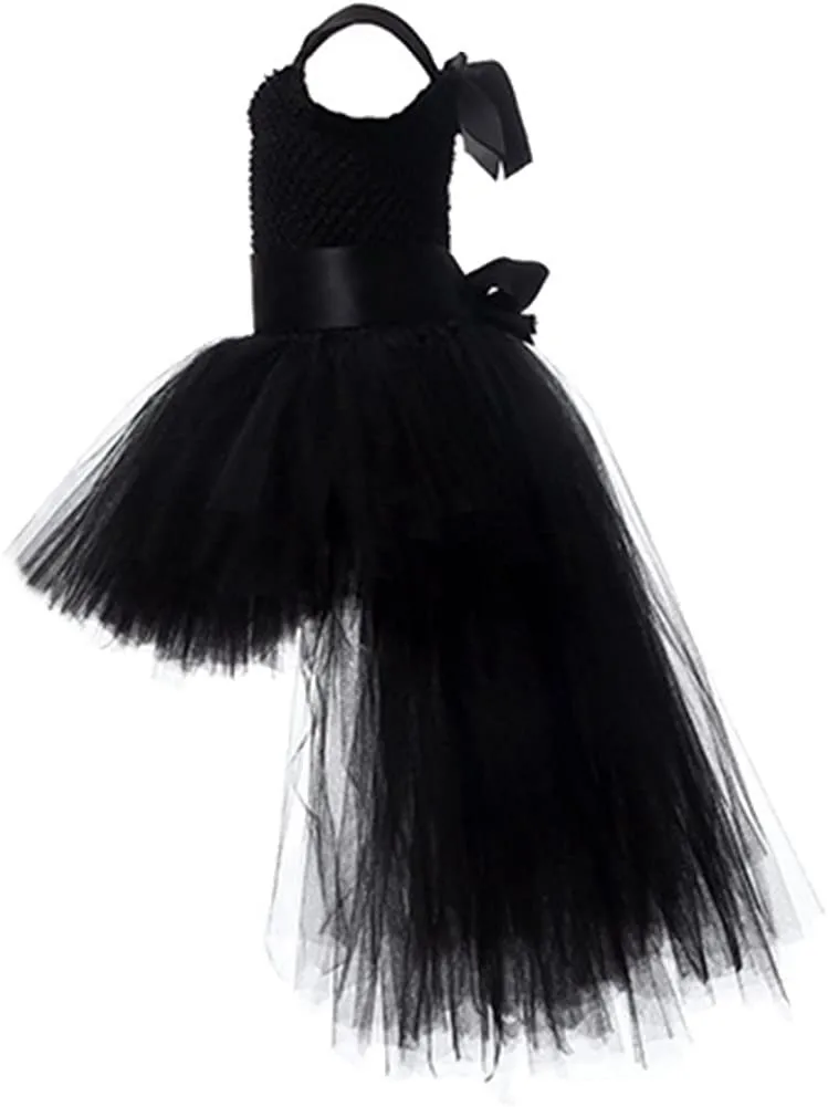 FREE SAMPLE Handmade Girls Tutu Dress Low Flower Birthday Costume Tulle Dress Kids Wedding Bridesmaid Pageant Party Formal