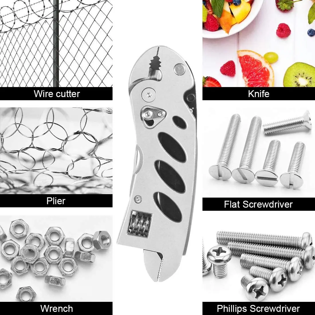
multitool wrench adjustbale wrench multitool pocket tool with Wire Cutter Flat Screwdriver Phillips Screwdriver 