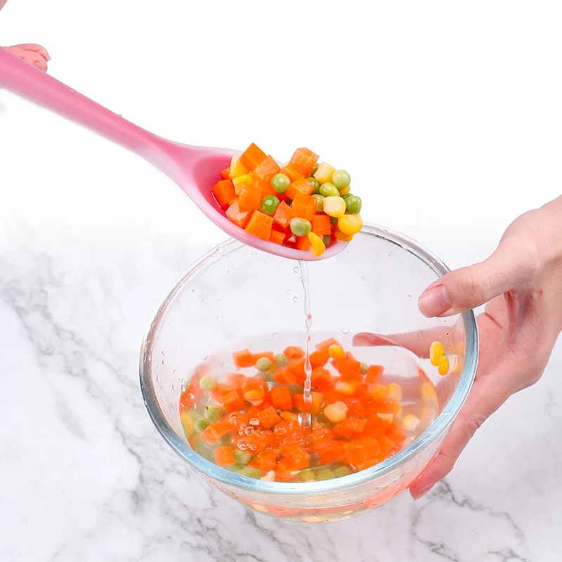 Оптовая продажа с фабрики, Лидер продаж, 2 шт., шпатель из пищевого силикона и ложка с прорезью