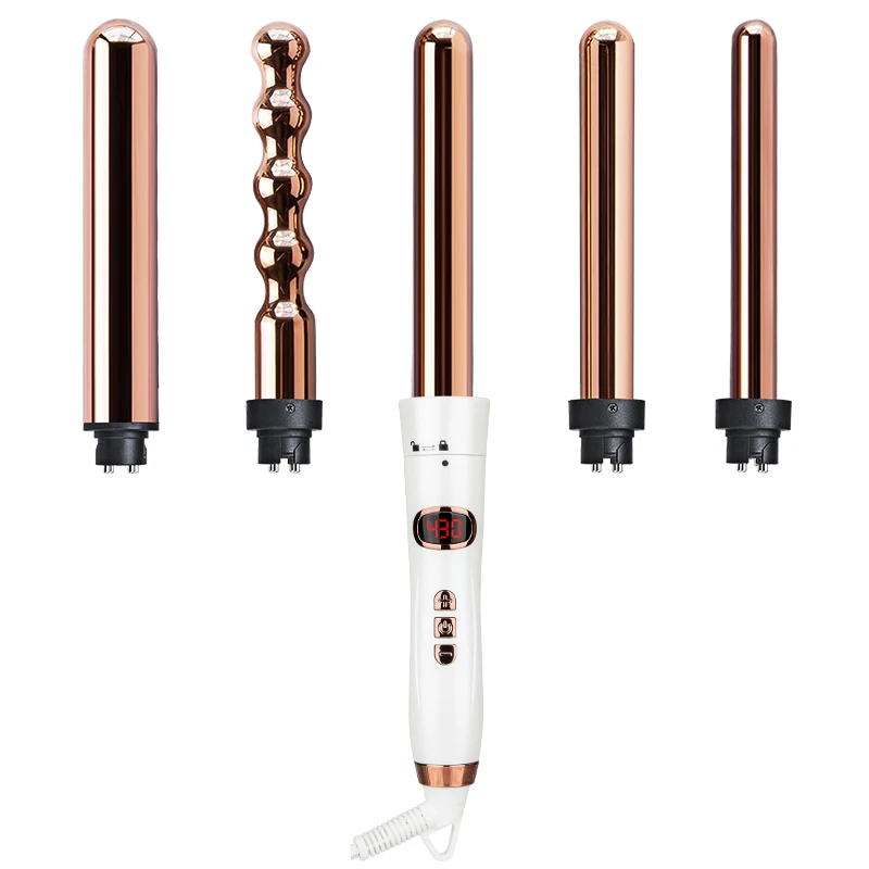 
7 in 1 professional rose gold hair curling wand 