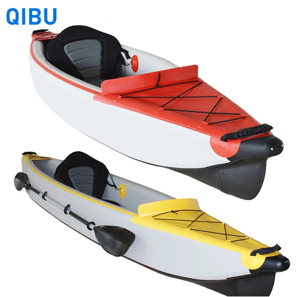 QIBU drop stitch sit on top ocean sea fishing pvc inflatable kayak