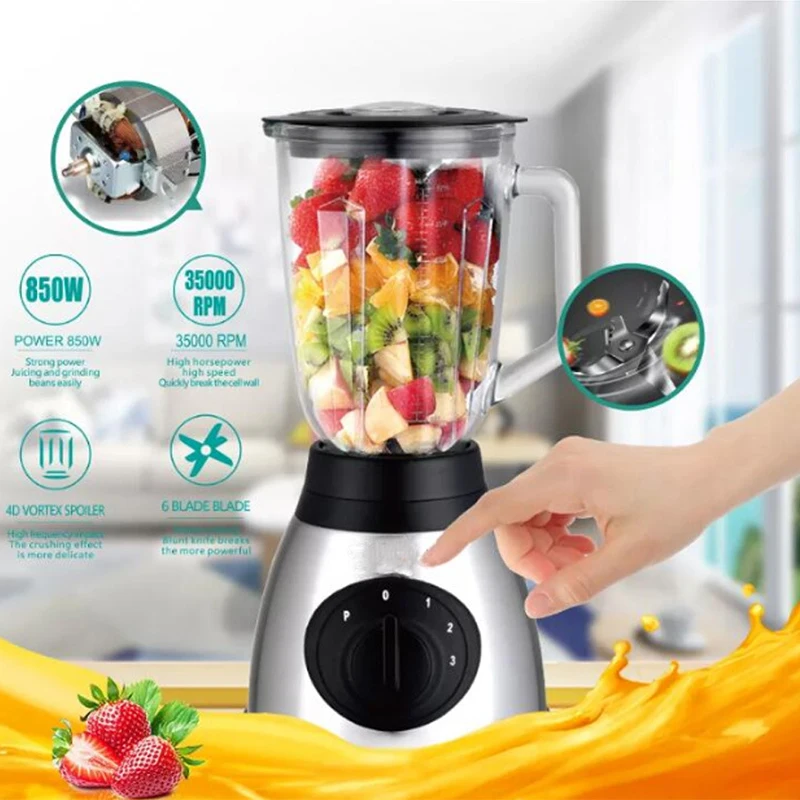 Factory Supply Electric Juicer Portable 2 In 1 Household Smoothie Electric Table Kitchen Cooking Dry Food Wet And Dry Blender