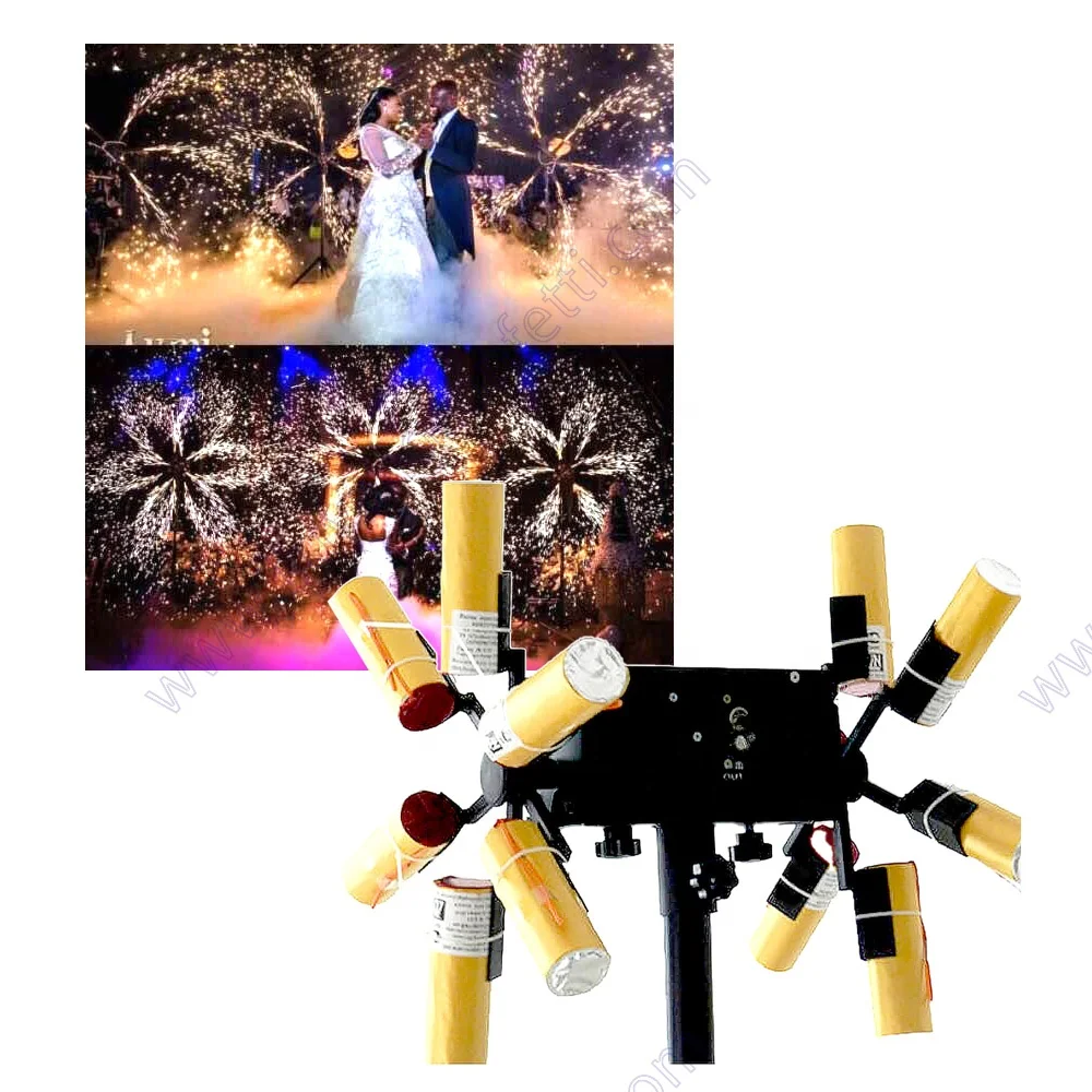 Dj SFX Fountain Sparkler Spark Stage Indoor Firing System Double Wheels Party Wedding Remote Control Cold Pyro Fireworks Machine