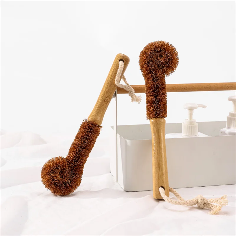 Reusable Eco-Friendly Kitchen & Office Cleaning Brush Natural Coconut Bristle Bottle Scourer Vegetable Material Reusable