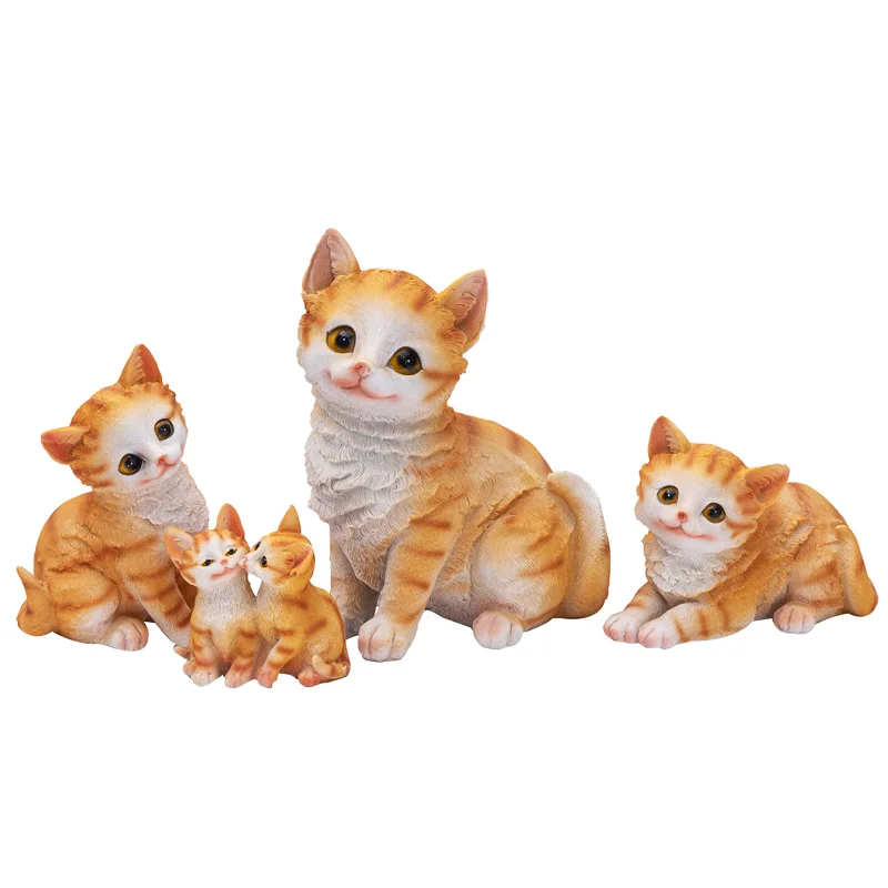 garden statues kitten ornaments poly resin cat collectable figurines