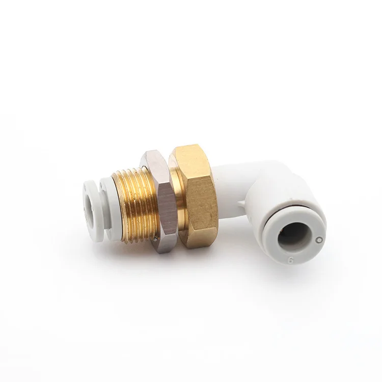 
KQ2LE series pneumatic connector bulkhead connector baffle elbow for external thread 