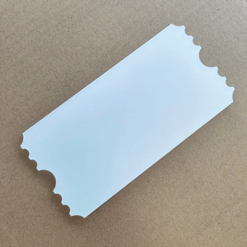 Custom Acrylic Sublimation Blank Concert Tickets Creative Gifts 3mm Single Side Heat Transfer Blank Ticket for DIY Crafting
