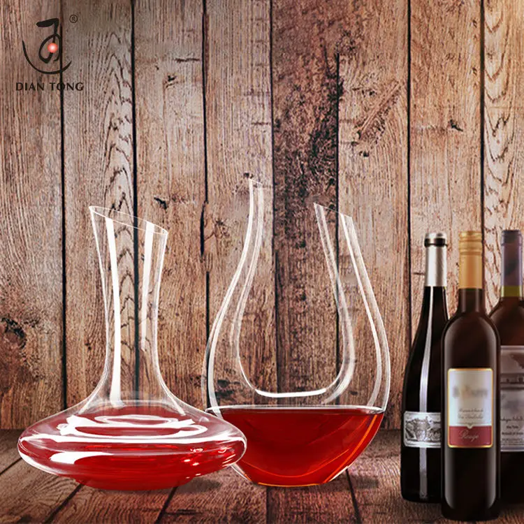 DianTong hot sale custom logo 1500ml u shape red wine decanter