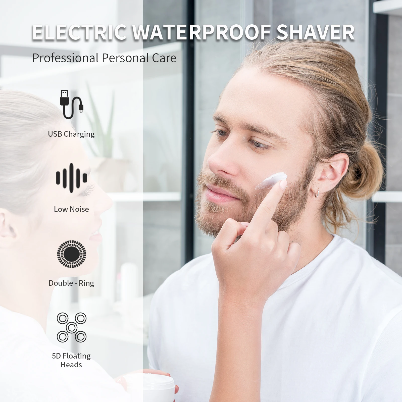 Hontec MR-129 6 In 1 Multifunctional Shaver for Men bald shaver nose trimmer and Trimmers and cleaning brush groomer kit for men