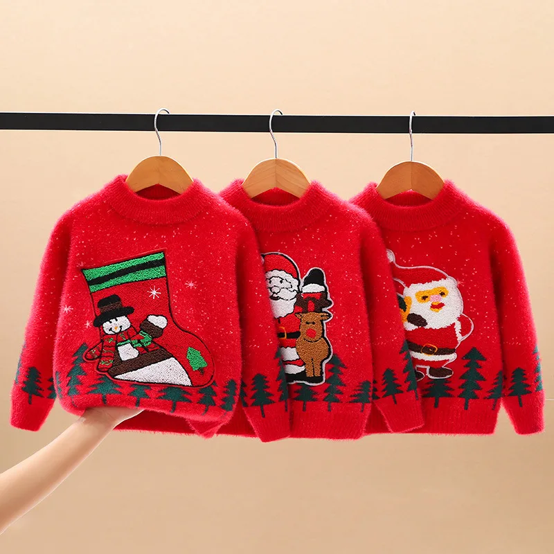 Girls Sweaters Fall/Winter New Design Children Half High Neck Bottoming Shirt Trendy Thick Knitted Baby Girls Pullover Sweaters