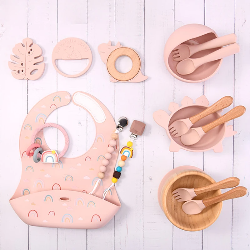 wholesale customization New Arrival Anti Spill Silicone Collapsible  Suction Kids Baby Products Food Feeding Bowls Sets Snack