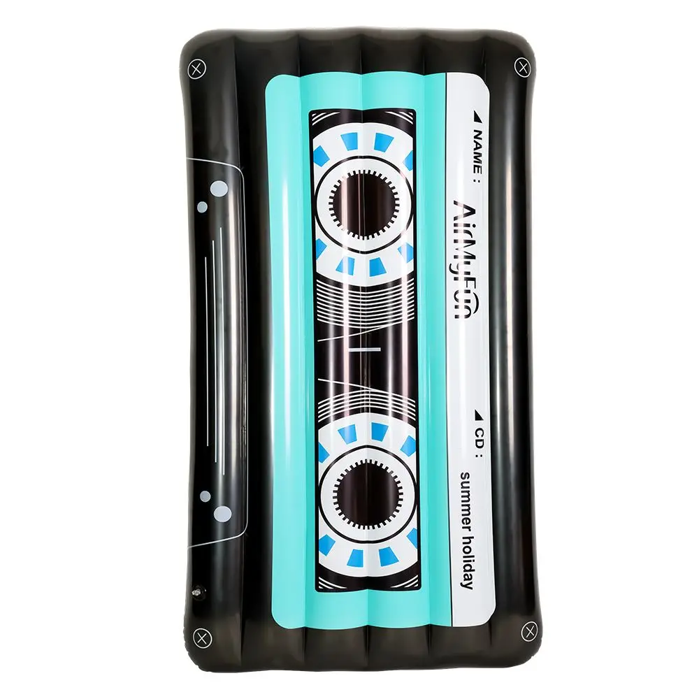 Inflatable Cassette tape pool Float Hiphop old school style water float toys Tape float party toys