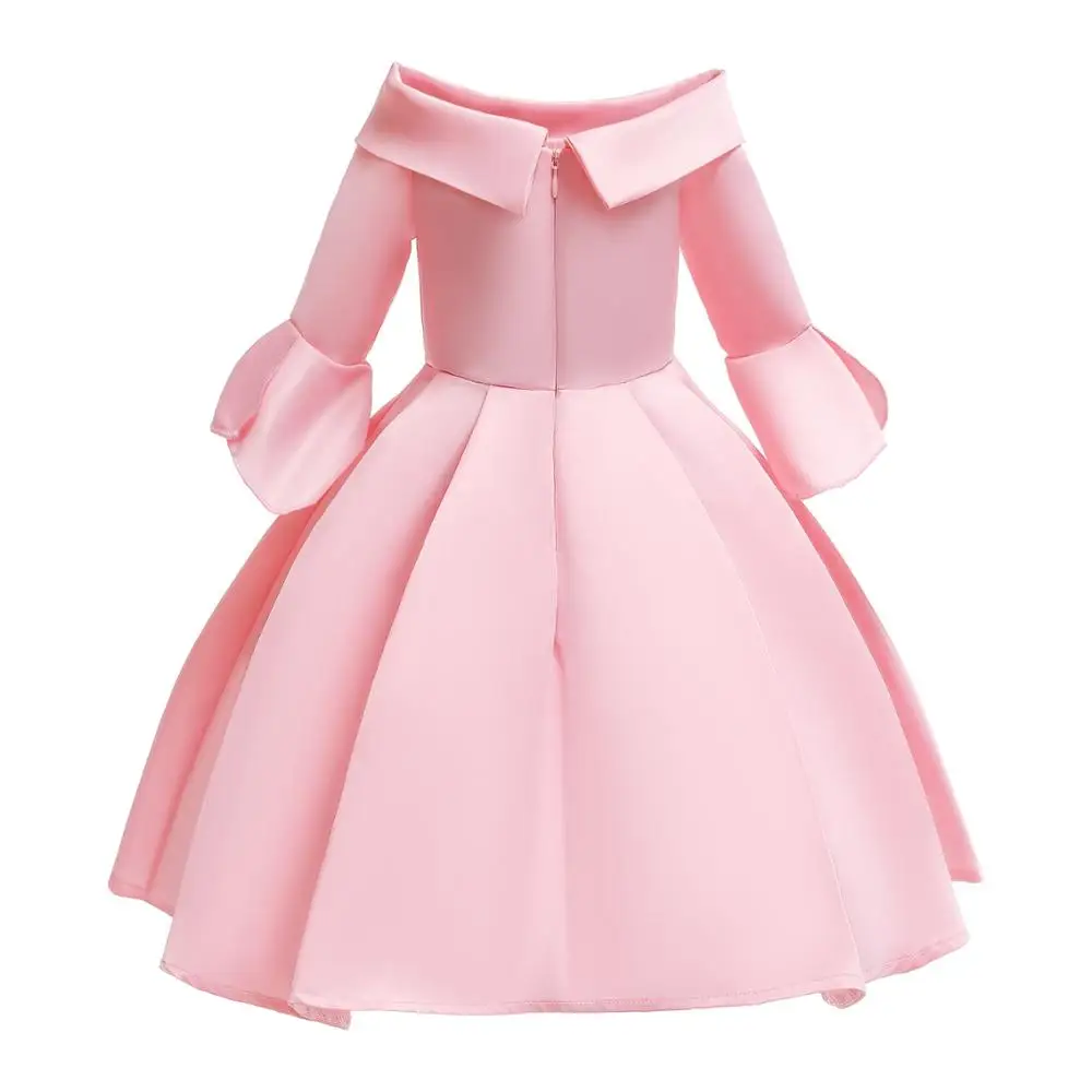 Wholesale 2022 Kids Birthday Princess Party Dress Model Fancy Kids Dress Ball Gown Off Shoulder New for Girls Flower Children