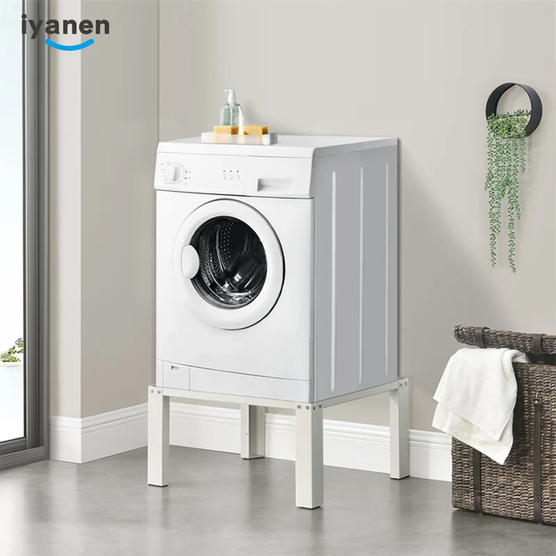 Height Standing Foot Metallic White Convenient Hard Bracket Refrigerator Washing Machine Pedestal Rack Stand Base