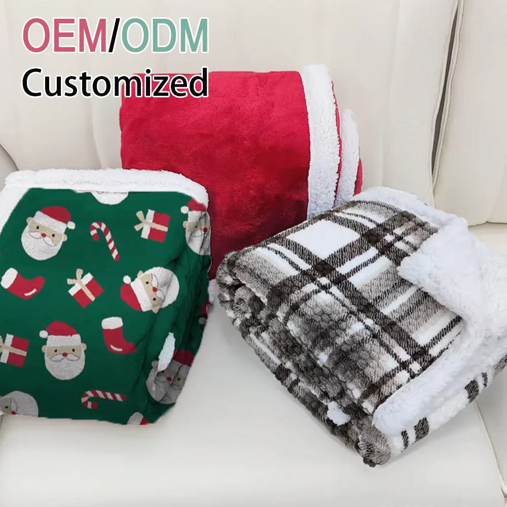Однотонные плюшевые фланелевые флисовые 2-слойные Супермягкие двухслойные одеяла из норки для зимы с принтом на заказ