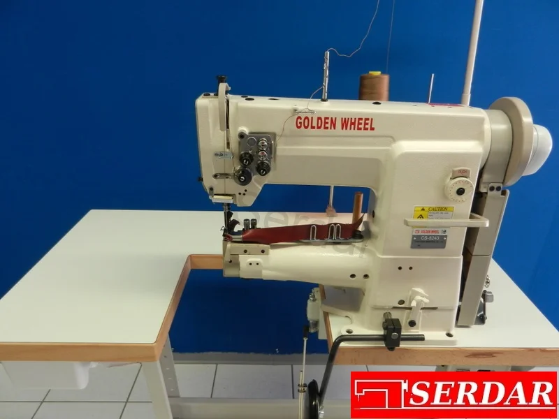 Best Price Golden Wheel CS-8243 Single Needle Cylinder Cart Interlocking Sewing Machine for Thick Material