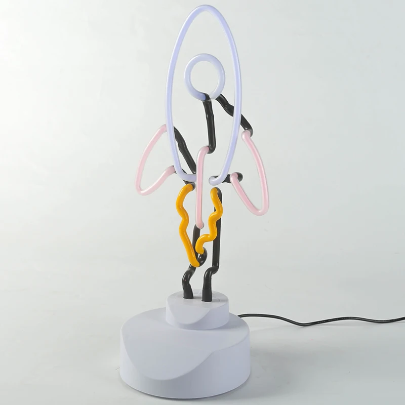 Neon Sign Illuminated Rocket Design Lighted Glass 3d for Home or Bar Decoration LED 1 Piece High Voltage IP65 -1 - 50 10000 85