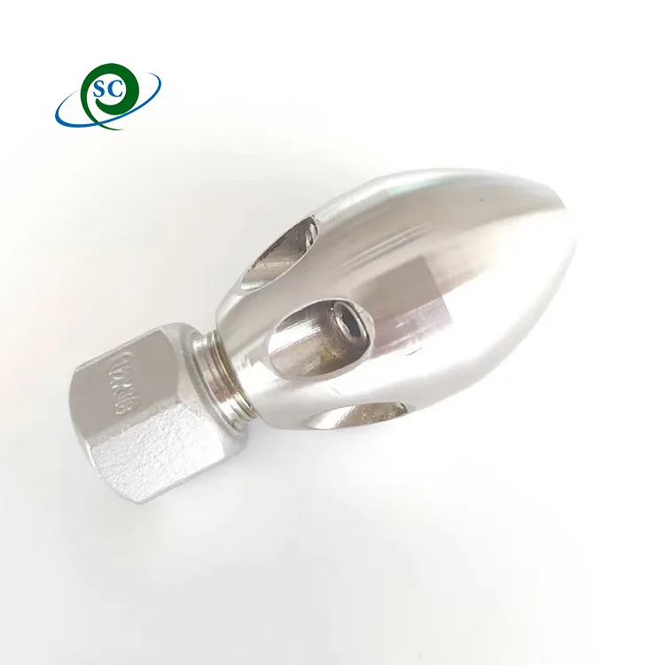 SS high pressure water pipe cleaning  nozzle ceramic core tip 1front 6  Rear for sewer cleaning