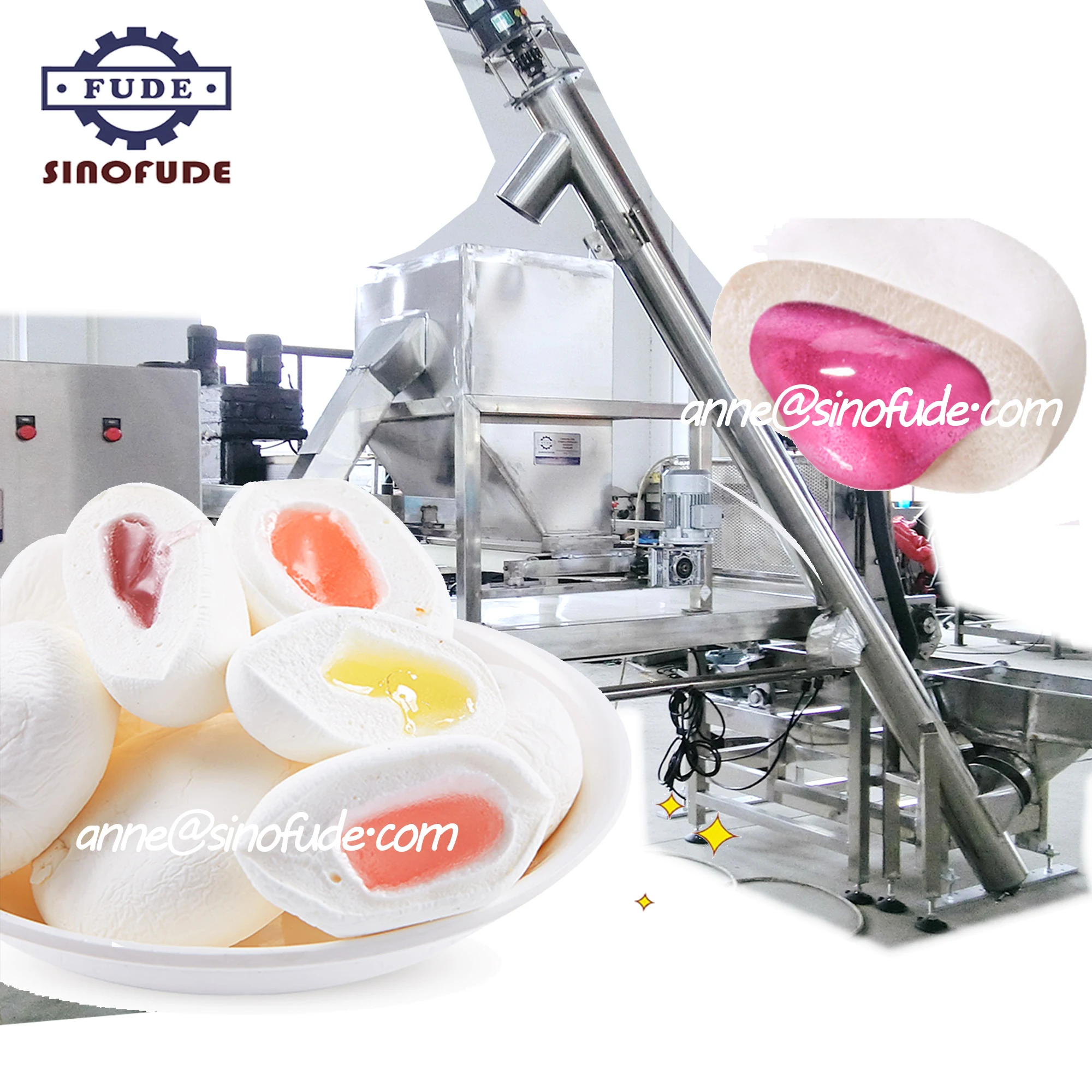 heart shape marshmallow production line  Animal shape marshmallow   sweet making machine chcocolate filling marshmallow