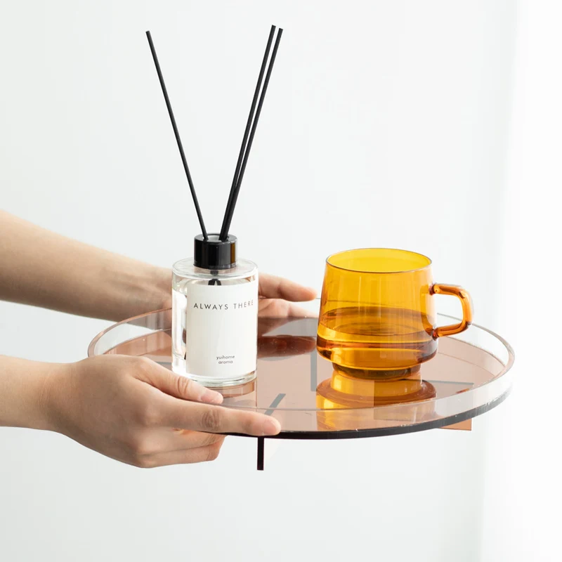 Tray Decoration Set European Modern Home Living Room Round Storage Tray Fruit Tea Cup Acrylic