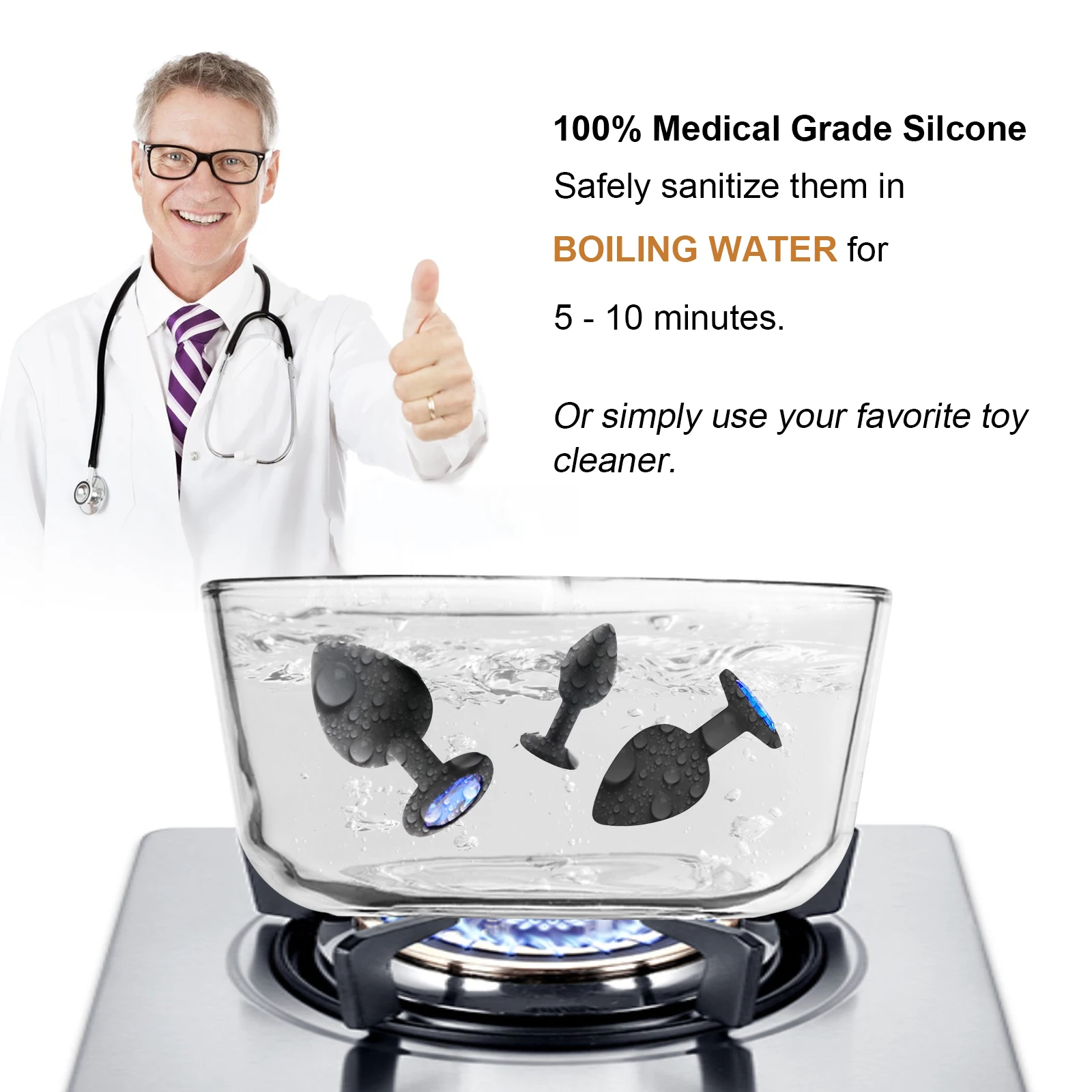 SEXBAY Amazon explosive silicone anal plug jewel butt plug 3 sets of different sizes for men and women waterproof