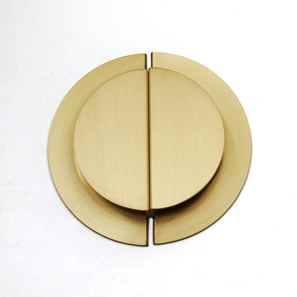 Luxury brass half moon cabinet handle furniture bedroom kitchen hardware knobs and pull handles