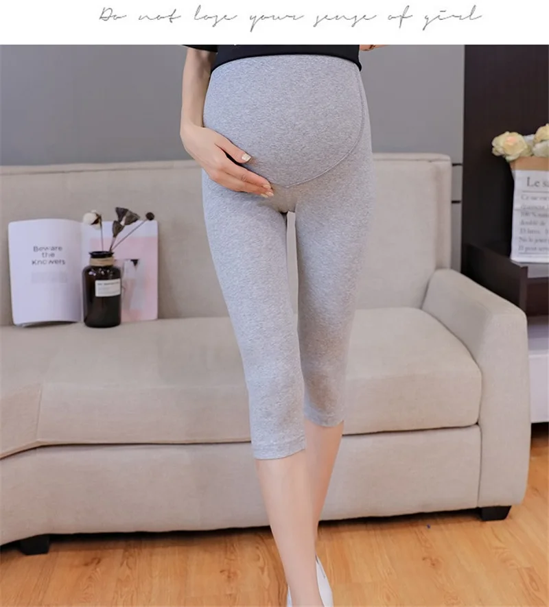 7/10 Length Thin Modal Skinny Maternity Legging Summer Hot Slim Elastic Waist Belly Legging for Pregnant