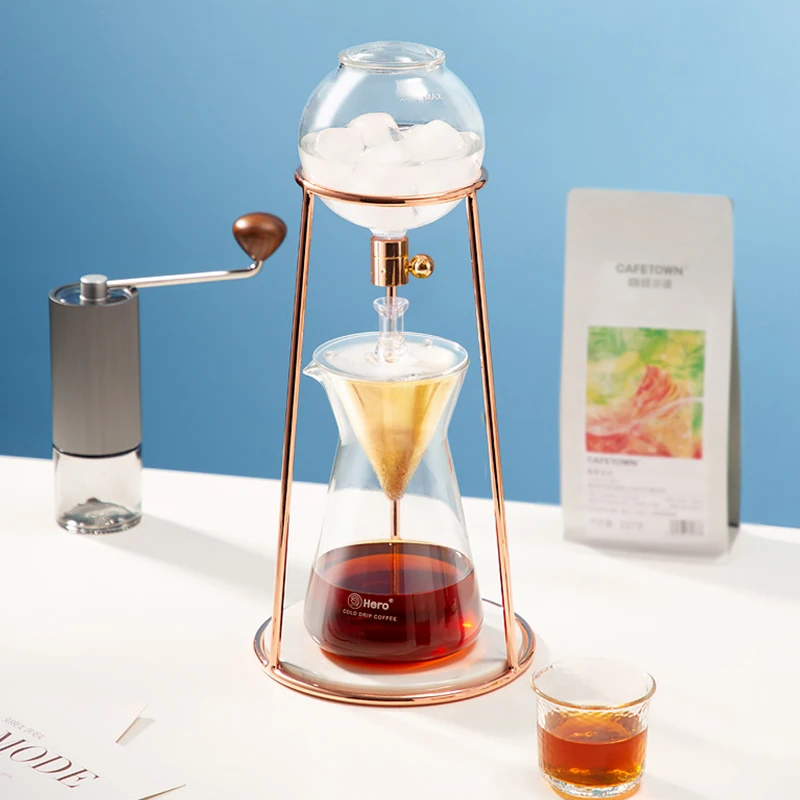 ZEROHero Ding Yuan MINI European-Style Stainless Steel Coffee Maker Transparent Ice Drop Drip Brew Hand-Made Home Cold Plastic