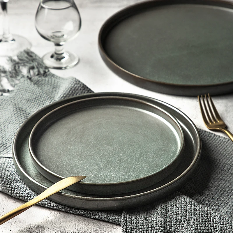 Rustic Restaurant Dinnerware Dishes Sets Decorativos Platos De Porcelana Luxury Porcelain Plates Sets Dinnerware Ceramic Dinner