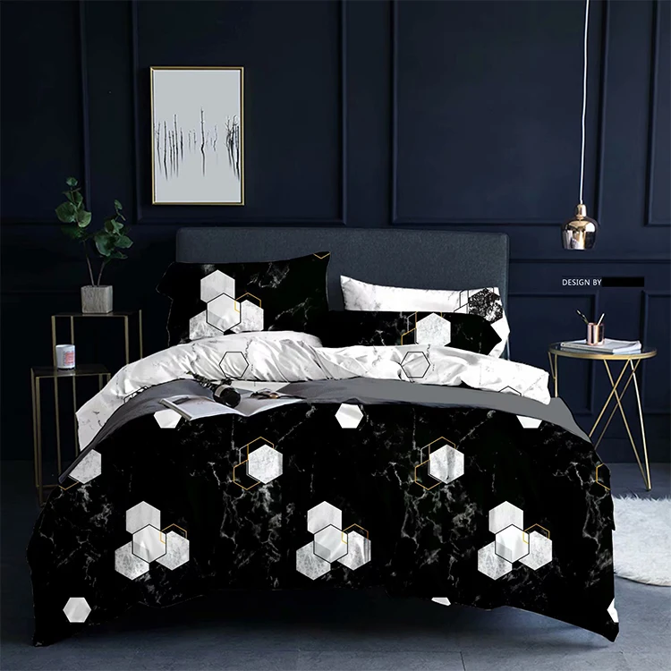 digital print famous brand style 6 piece cotton queen bed duvet cover sets for home