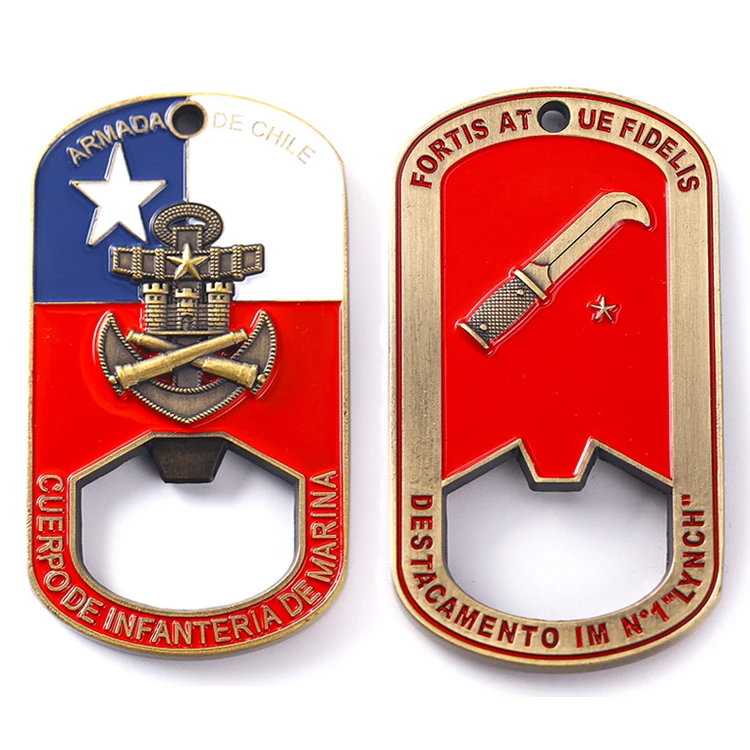 HSQ factory custom металлический цинковый сплав рекламный логотип мягкая эмаль 3D военная открывалка для бутылок