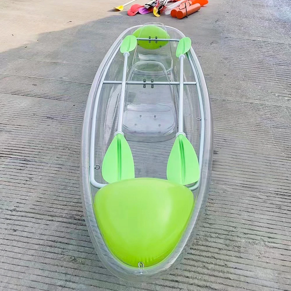 Manufacturer wholesale spot high-quality transparent kayak 2 persons hard plastic boat durable