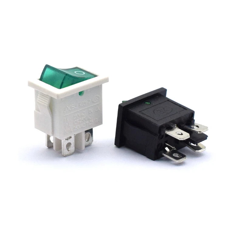 one-stop purchase KCD117 4 pin 2 position  electrical illuminated led rocker switch with lamp