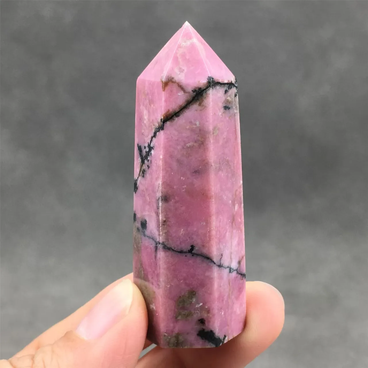 Hot Sale Natural Crystal High Quality Craft reiki mineral Rhodonite Stones Point pink tower For office table fengshui