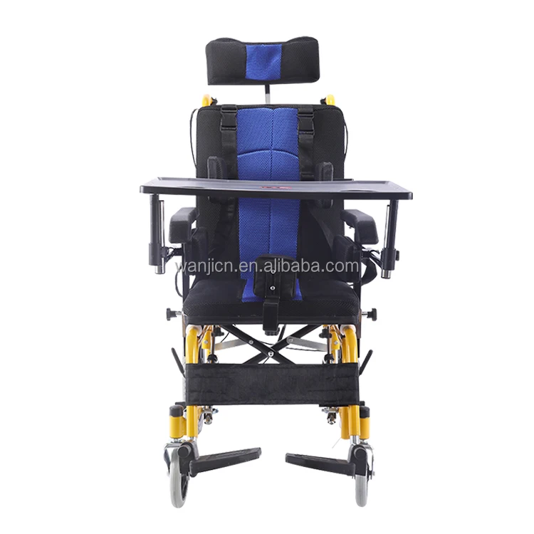 Hospital Pediatric Cerebral Palsy Children Foldable High Back Wheelchair High Back Handle Reclining Transfer Foldable Wheelchair