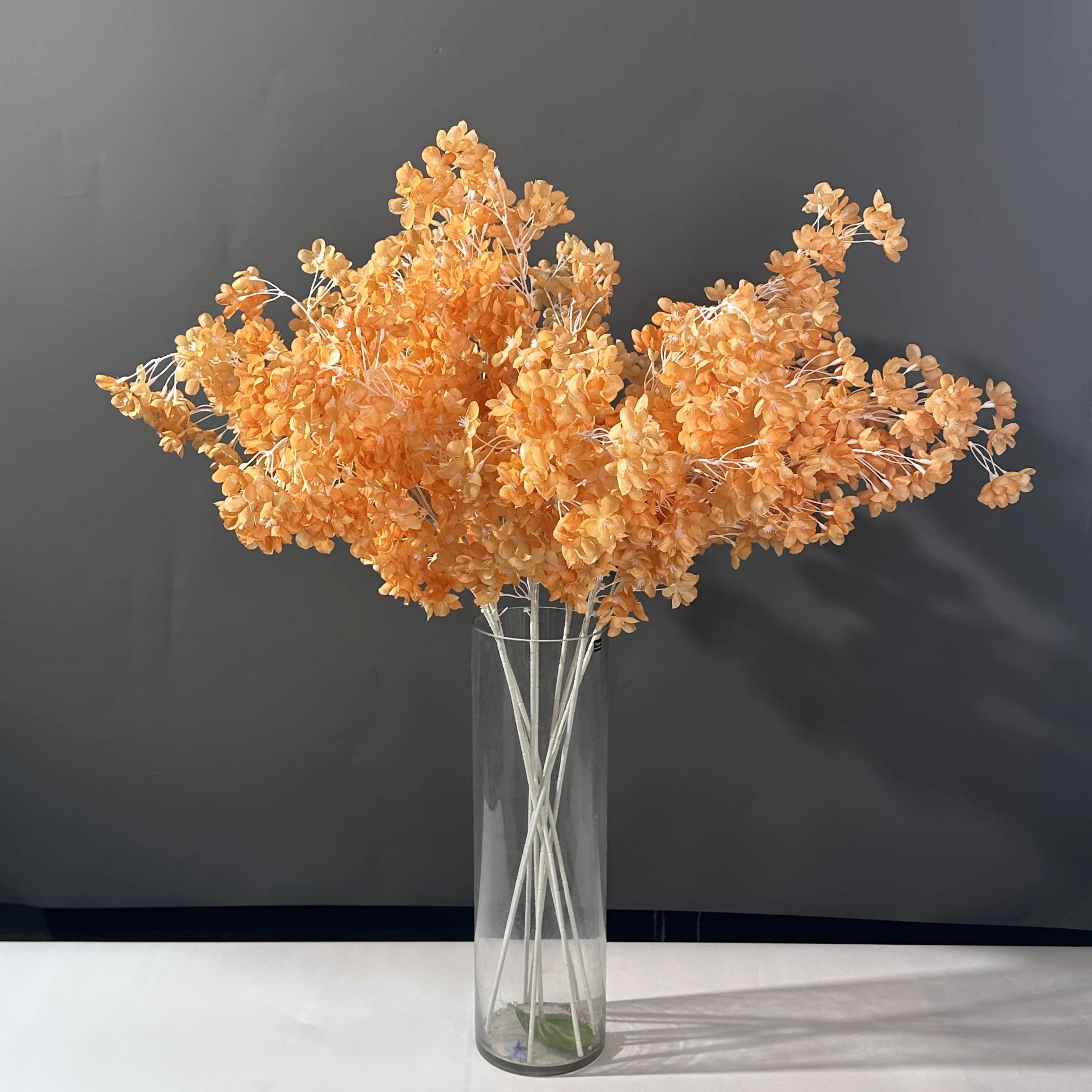 Home Decoration High-quality Silk Wedding Artificial cherry blossom Rose Flower single silk for wedding decoration