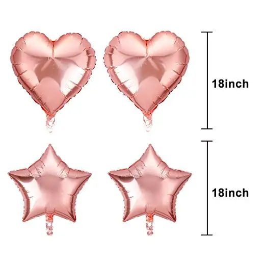 50 Pcs Happy Birthday Balloons Set Rose Gold for  happy birthday   Wedding and  Birthday Party