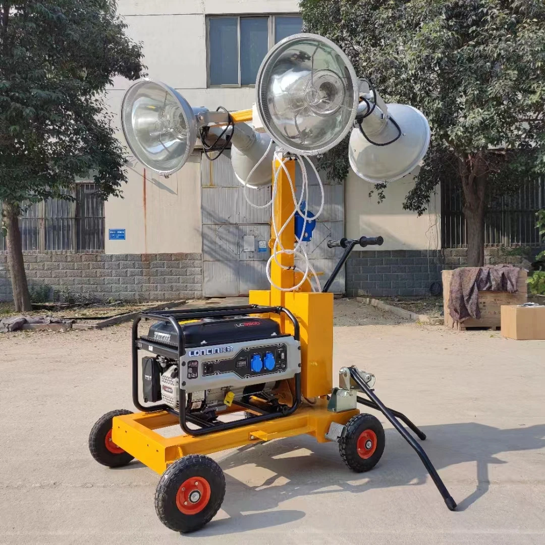 Cheap Price 400w-1000w Portable Mobile Light Tower diesel Floodlight Lighting Tower with Generator