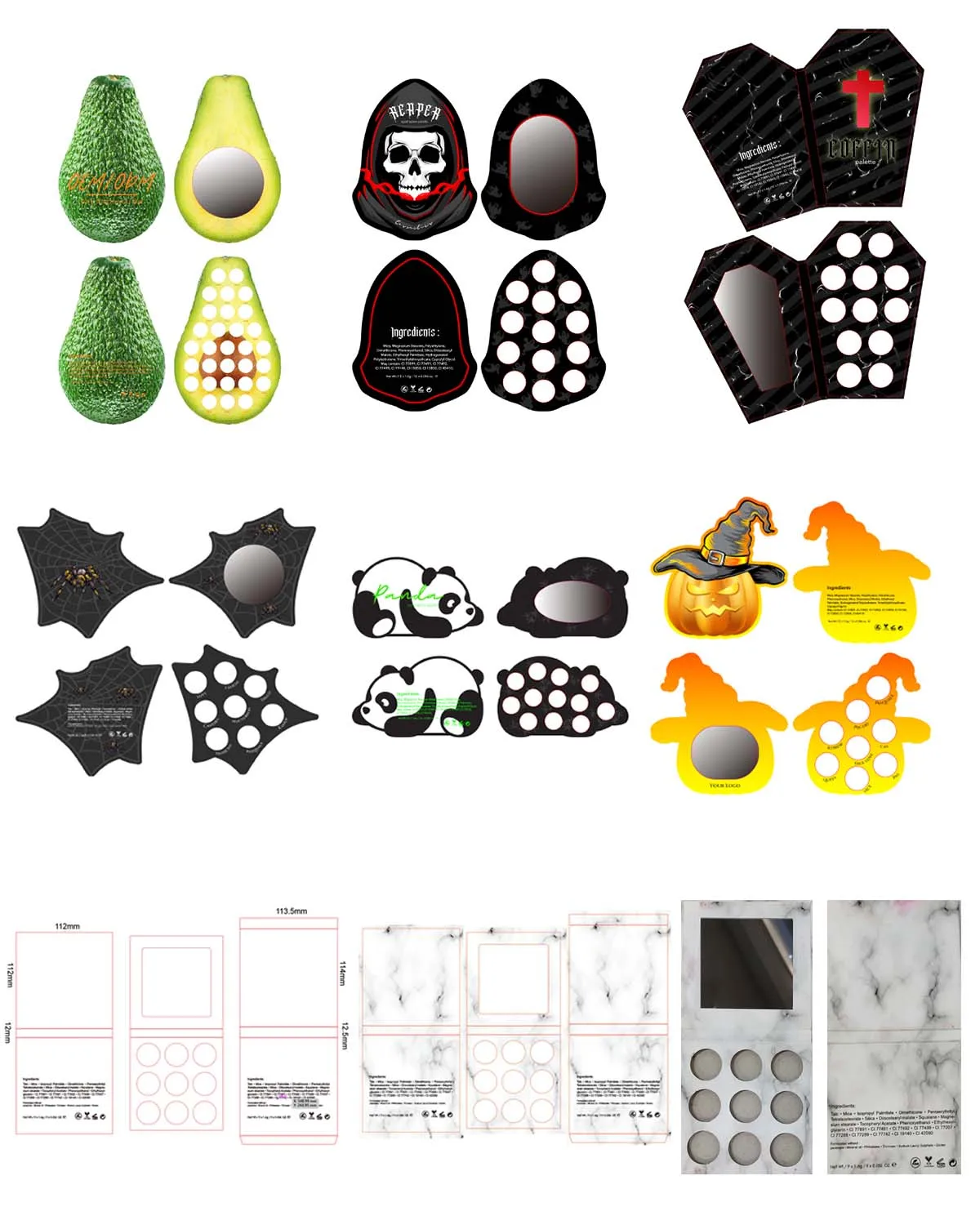 8801 Wholesale High Pigment Eye Shadow Packaging Custom Shape Vegan Private Label Eyeshadow Palette