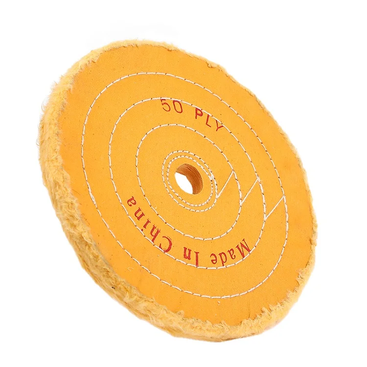 White and yellow grinding tools polishing jewelry with cotton cloth wheels polishing wheel jewelry