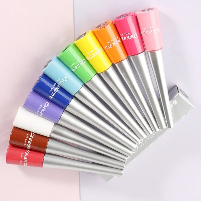 Qibest 17 Color Eyeliner Liquid Waterproof Easy To Wear Make Up Matte Eye Liner Blue Red Green White Gold Brown Eyliner