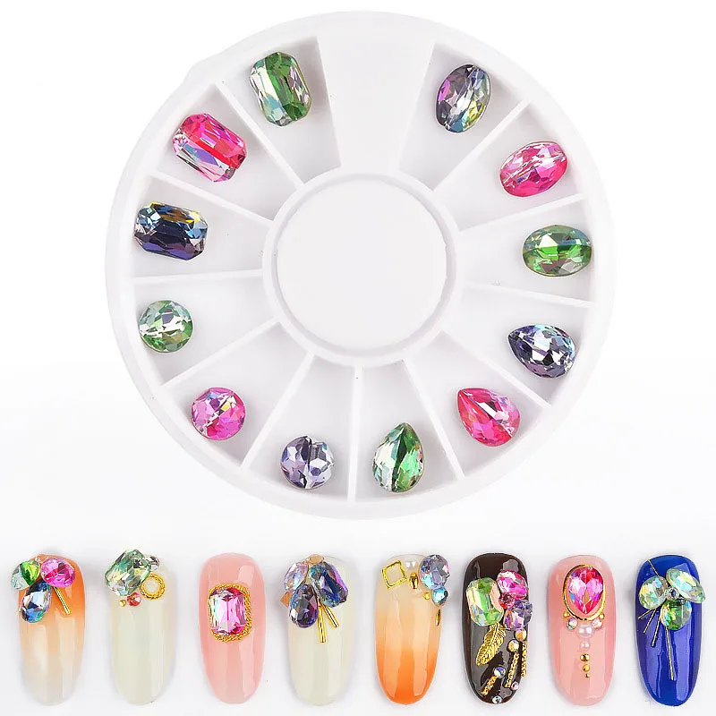 3d Nail Rhinestones Metal Studs Gold Nail Rivets Set Nail Crystals Jewelry Decorations Manicure Kit