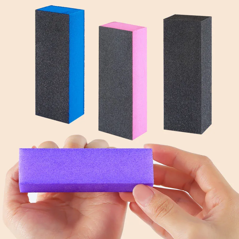 Professional 4 Way black color sponge mini nail buffer block sanding buffing filer polisher for polish acrylic nails