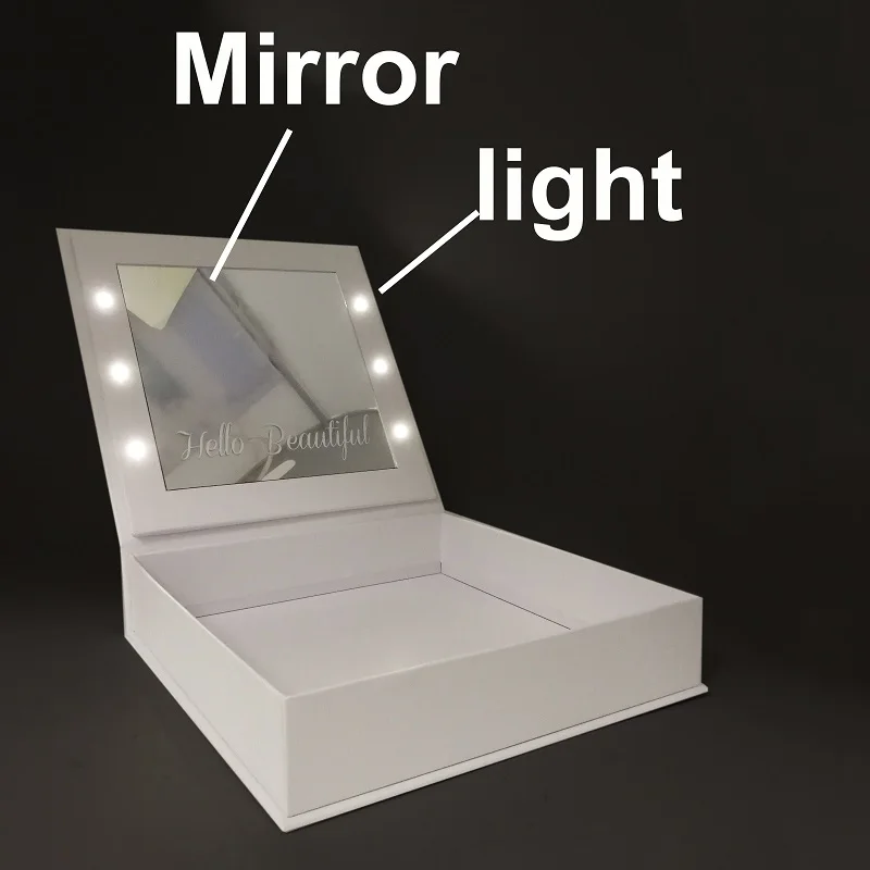 Hot Sale Christmas and Birthday Cardboard Gift Packaging Box Led Light Gift Paper Box with Mirror