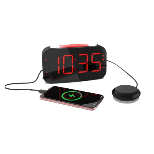 Multifunctional Deaf Alarm Clock Vibrating Clock 2 Usb Charging 7 Colorsunder Pillow Alarm Clock For Us Uk