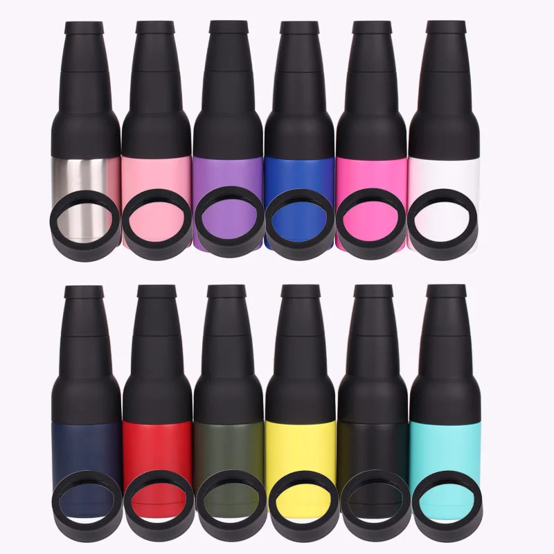 4 in 1 Bottle Cooler 12oz Vacuum Insulated Double Walled Stainless Steel Beer Can and Bottle Cooler with Beer Opener