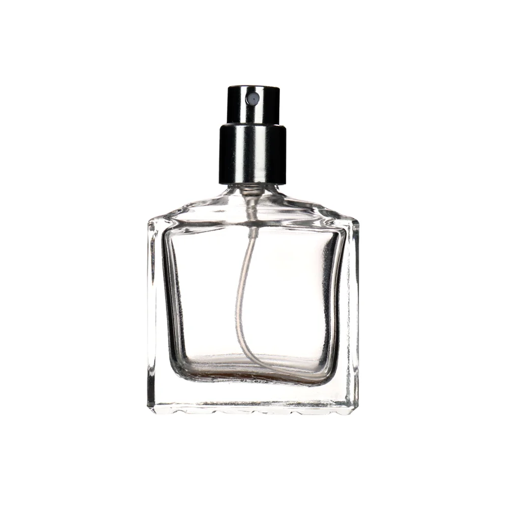 
Wholesale Chinese new products transparent square luxury glass spray bottle 30ml fragrance perfume bottle custom logo 